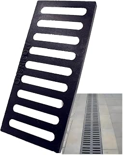 Cast Iron Drain Grate, Driveway Channel Cover 17x8 in