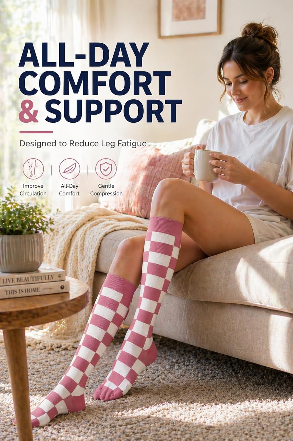 Aoliks Compression Socks for Women & Men 4 Pairs, Best Support for Nurses Running Travel