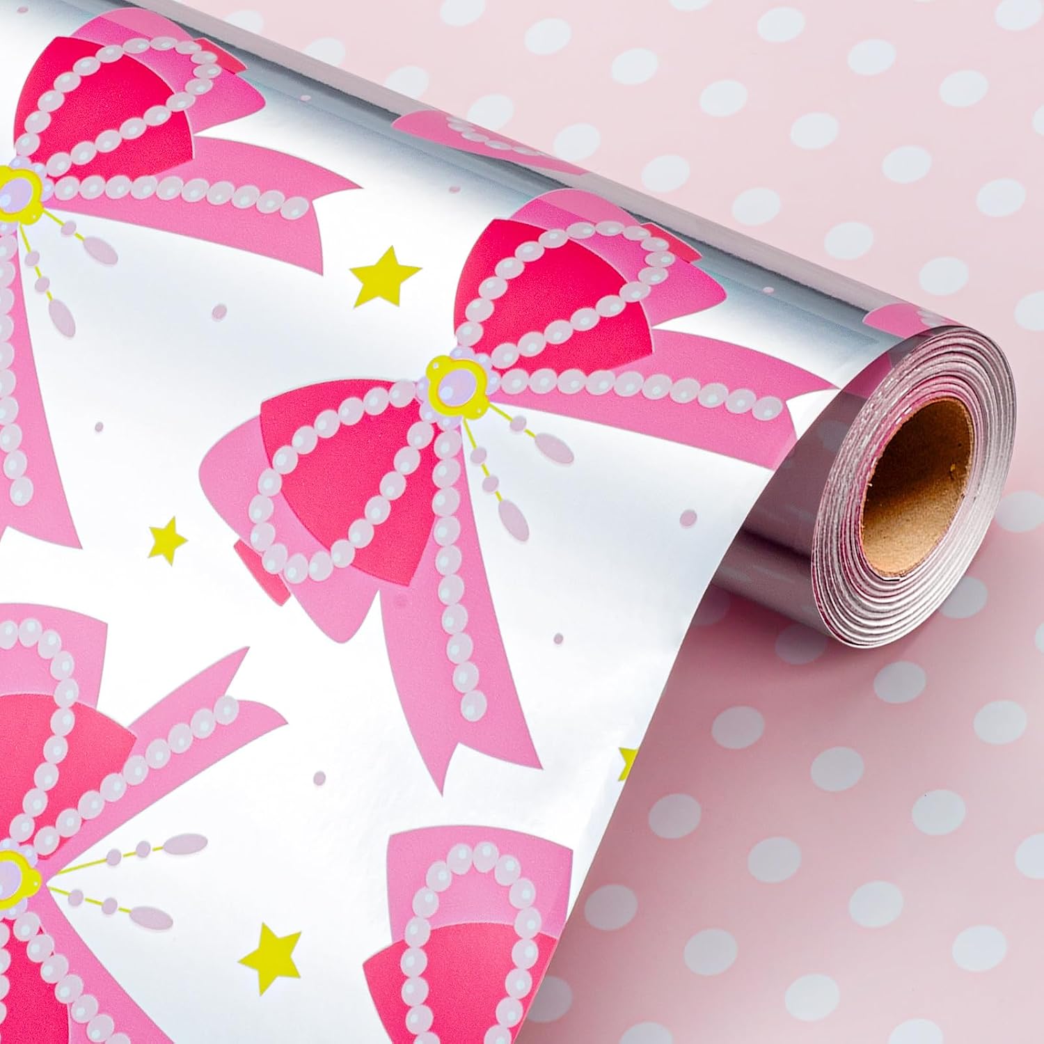 Pink Bow Dots