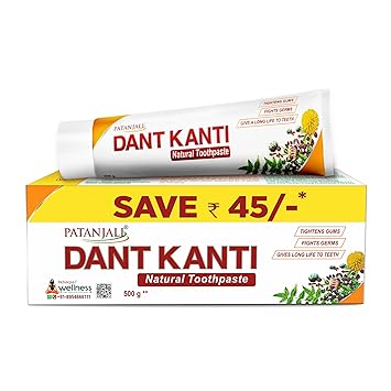 Patanjali Dant Kanti Natural Anticavity Toothpaste - 500g Box