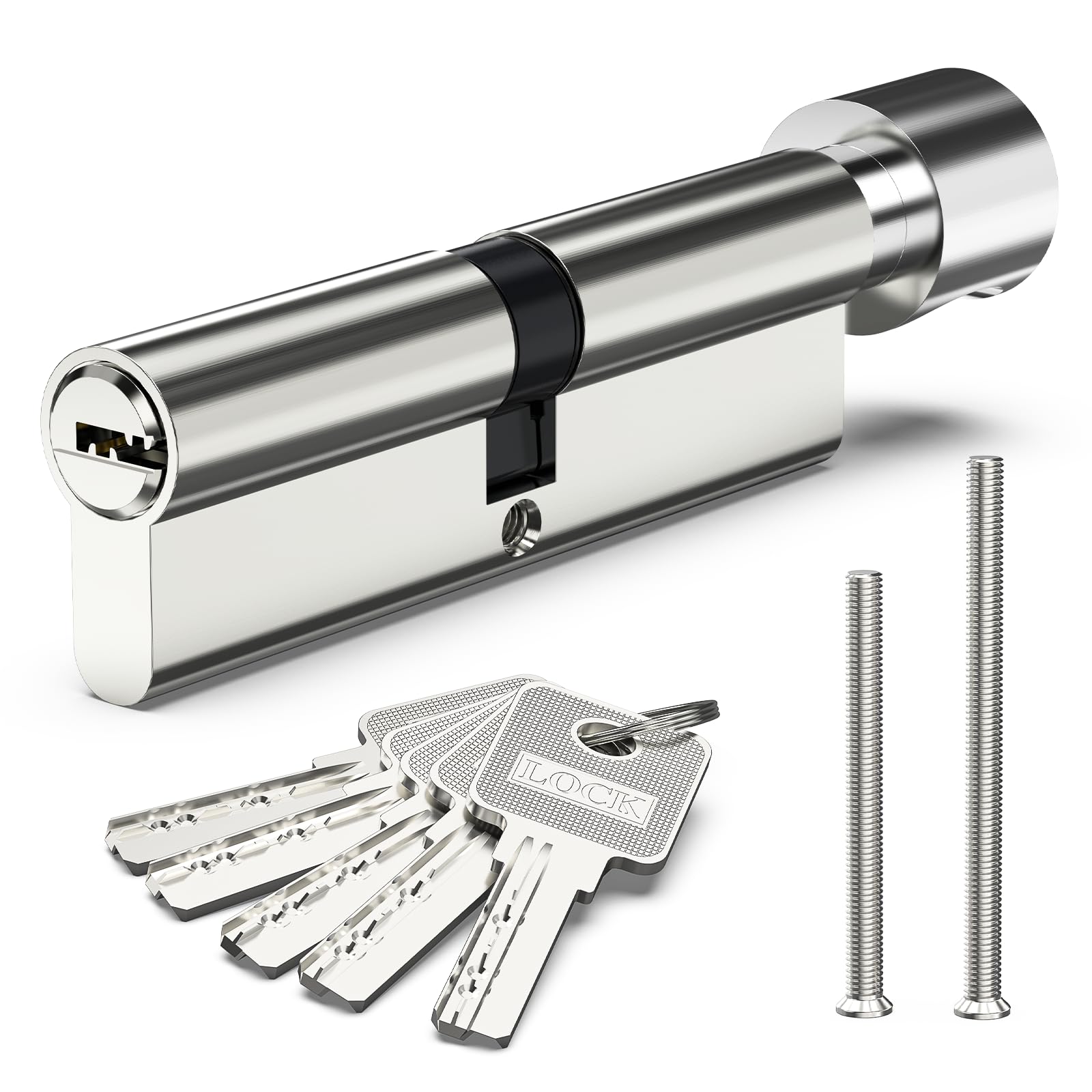 Valorada 50/50T(100mm) Thumb Turn Euro Cylinder Lock with 5 Keys