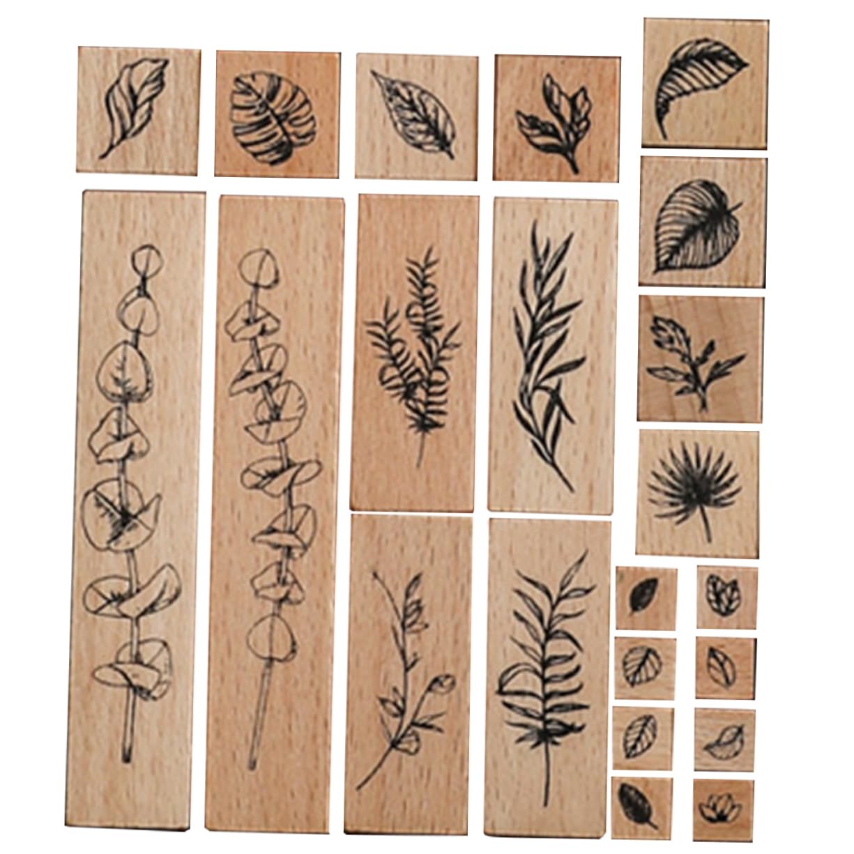 DOITOOL 4 Sätze Pflanzensiegelsatz Mini-stempel Pads Stempeln Scrapbooking-stempel Kleine Briefmarken Benutzerdefinierte Briefmarken Zeitschriftenstempel Für Journaling-zubehör Hölzern