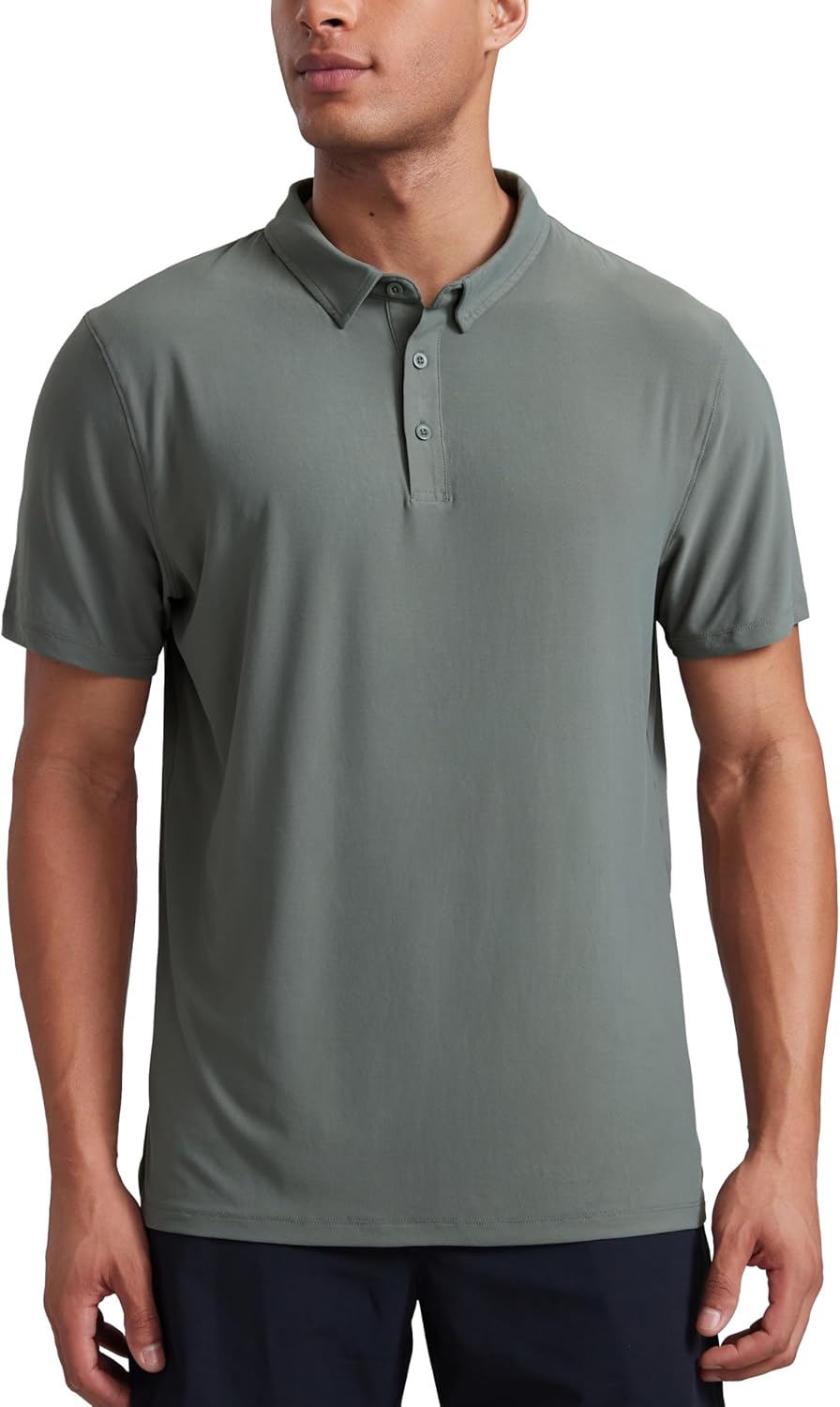 CRZ YOGA Cloudweight Mens Short Sleeve Polo Shirts Slim Fit Lightweight Moisture Wicking Athletic Casual Button Golf T-Shirts