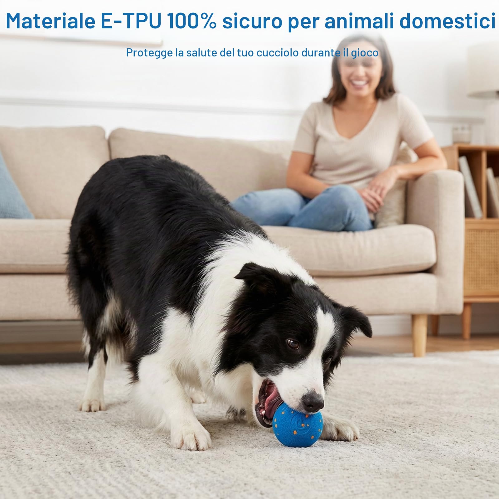 Smart - Palline interattive per cani, palla mobile automatica per cani di taglia media e grande, materiale ETPU, giocattolo rimbalzante con movimento attivato dal movimento per