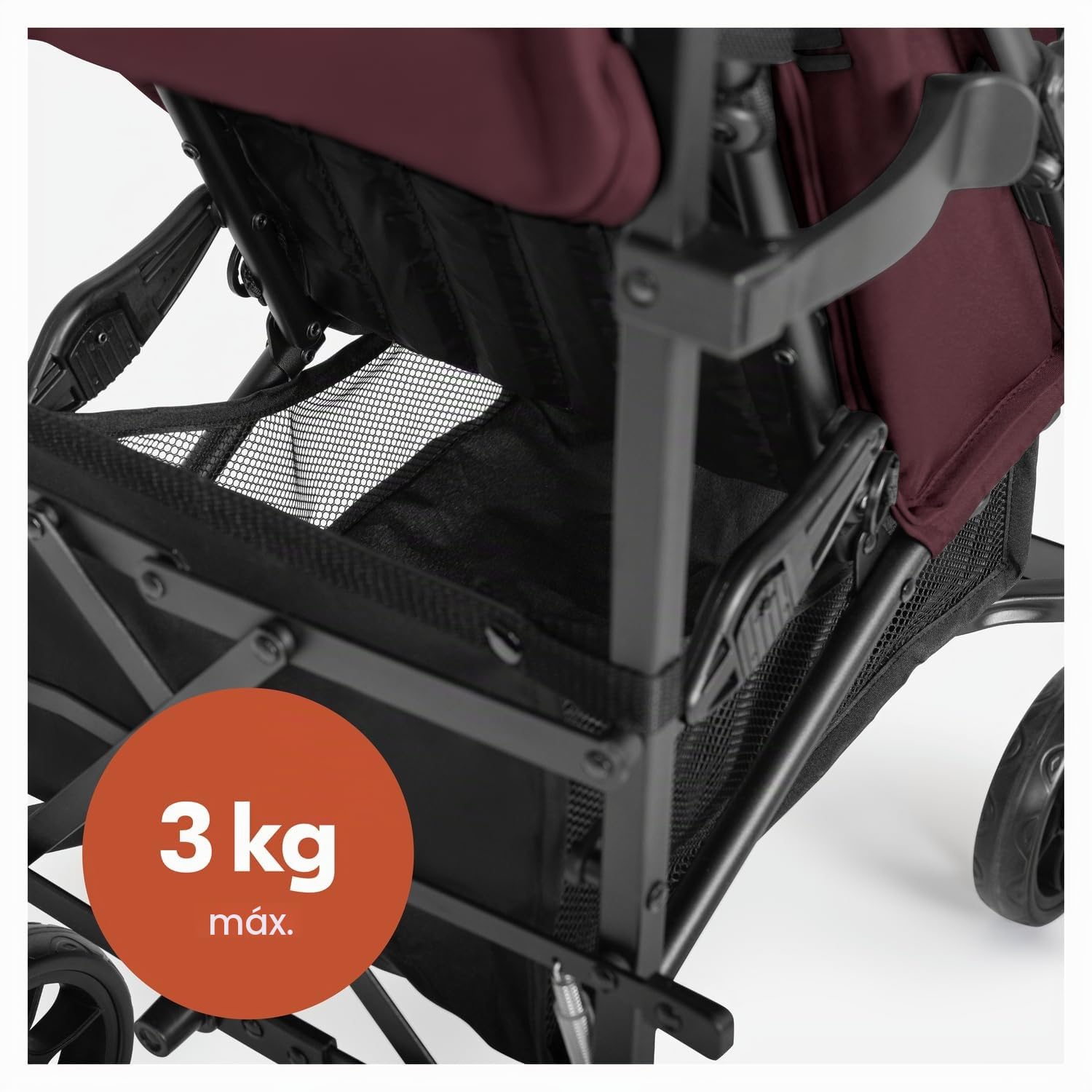 hauck Fold N Care Carrito Bebe Ultraligero - Silla de Paseo para Niños desde 6 Meses hasta 22 kg - 7,6 kg Compacta - Reclinable - Protección Solar UV 50+ - Cesta XL - Blackberry