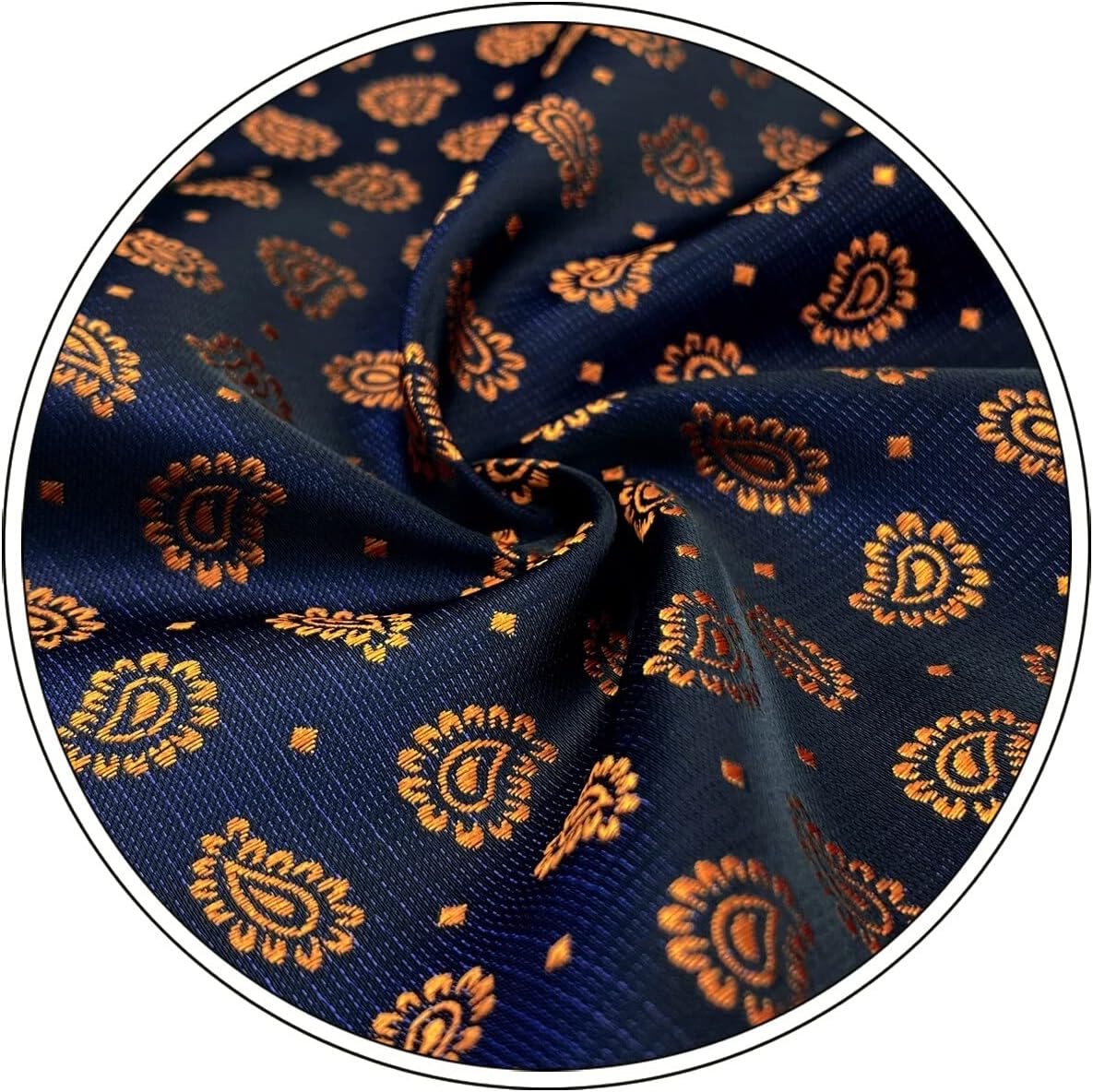 S&W SHLAX&WING Pocket Squares for Men Blue with Orange Paisley Wedding Gift
