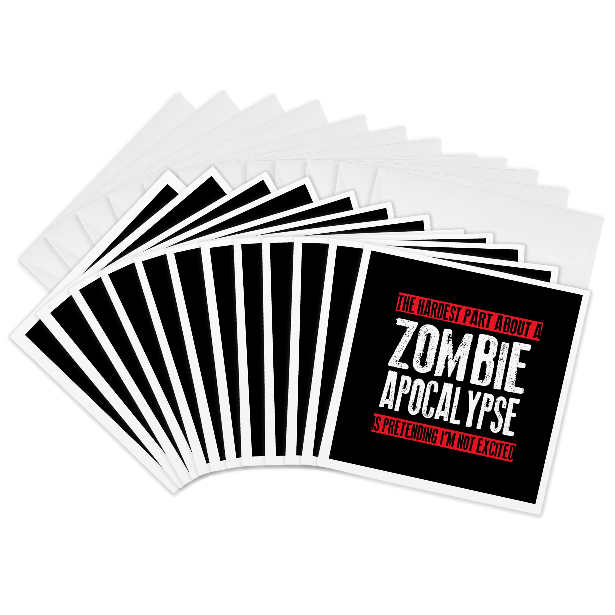 3dRose gc_193279_2 6 x 6-Inch "The Hardest Part About a Zombie Apocalypse," Greeting Card (Set of 12)