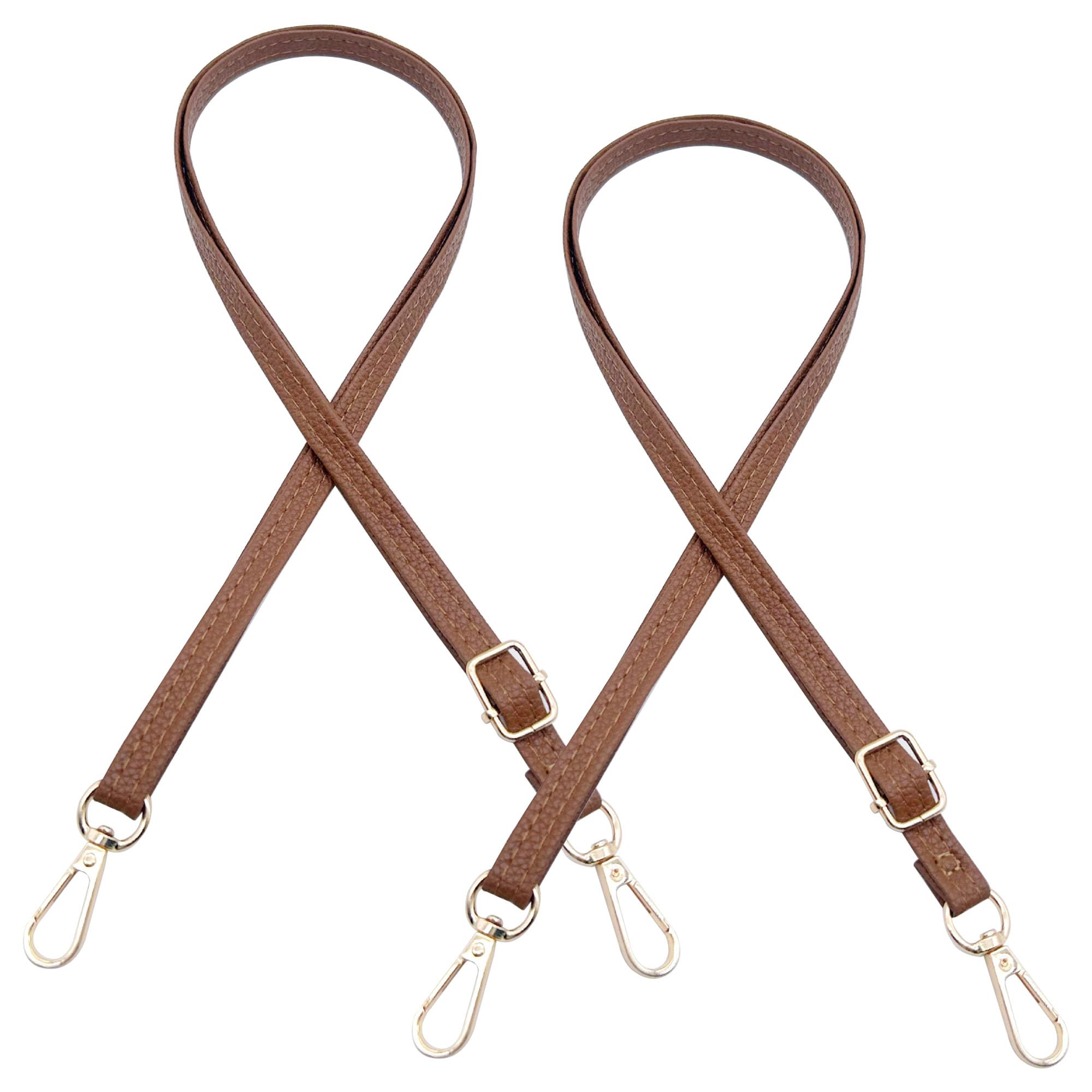 JMZLLRX 2 PCS Replacement PU Leather Bag Handles, Brown Adjustable Purse Strap for Handbags Shoulder Bag Crossbody Bag, DIY Purse Making Kit for Handmade Bag — image 1