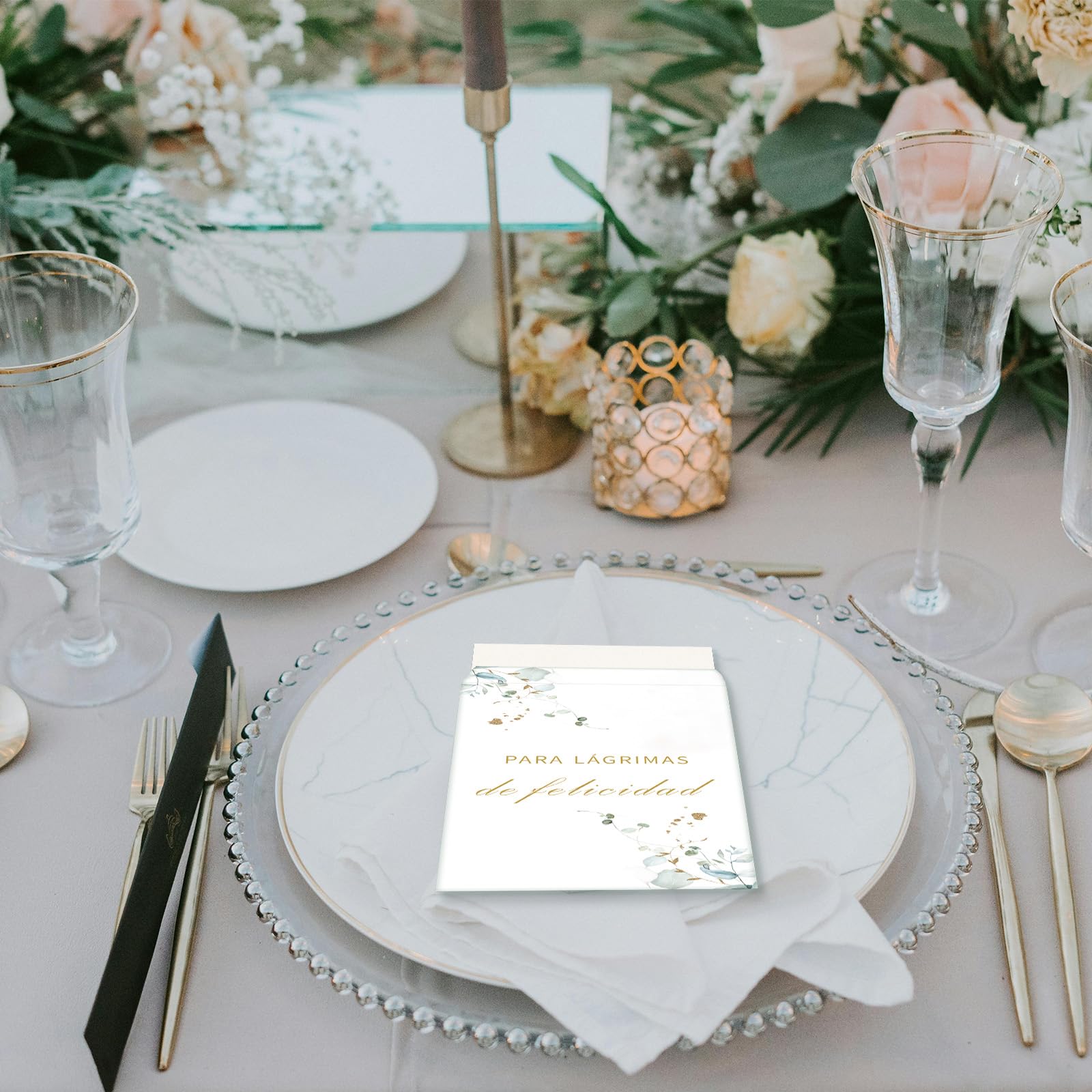 120 Pcs Lágrimas de Felicidad Boda Sobre para Pañuelos Detalles, Sobre para Pañuelos en Español para Bodas de Invitados, Detalles de Sobre de Toallas de Papel para Boda Fiesta (A)