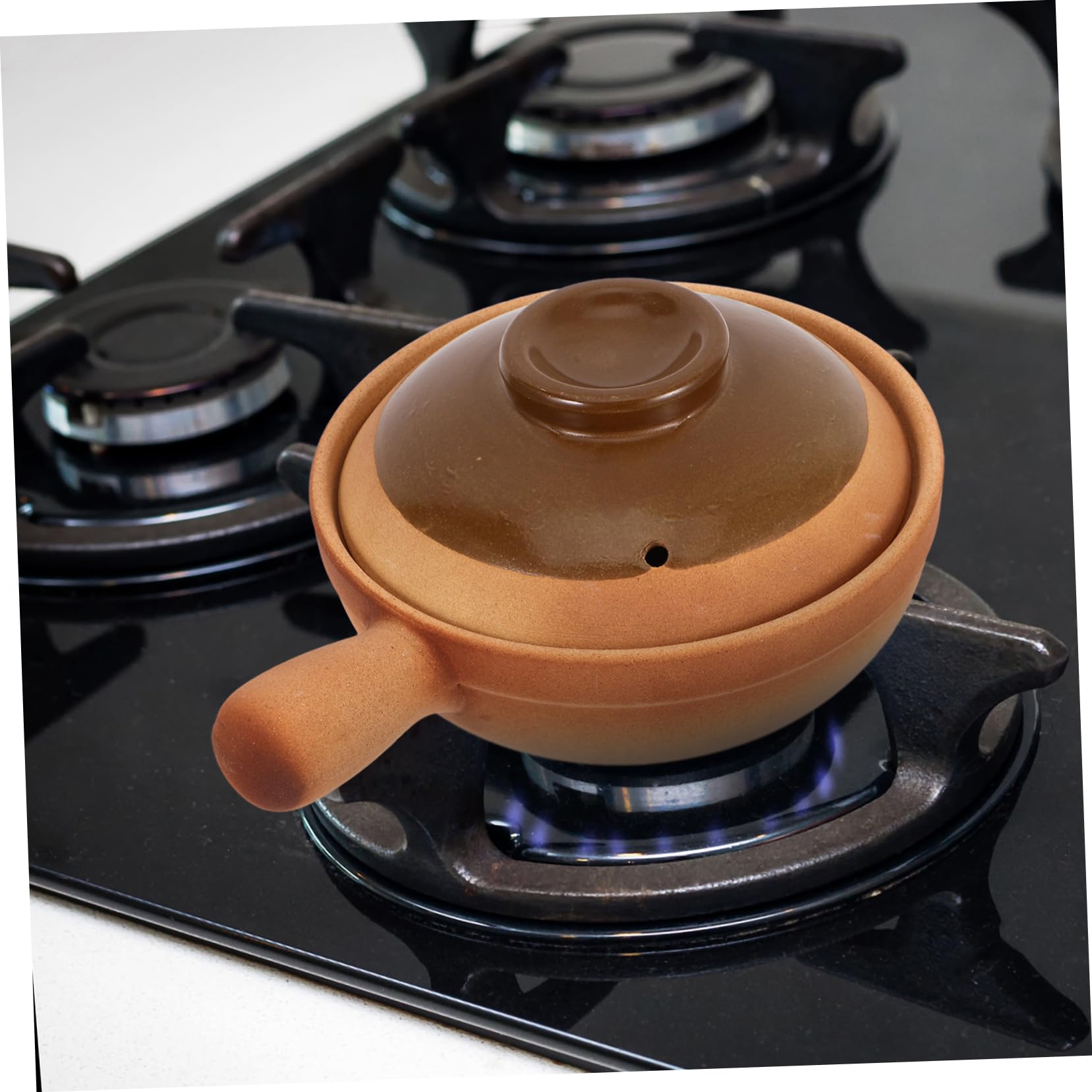 Traditioneller Chinesischer Tontopf mit Deckel und Griff 850ml Keramik