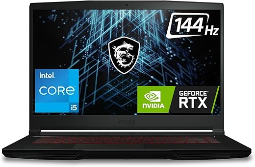 MSI GF63 Thin, Intel Core i5-11260H, 40CM FHD 144Hz Gaming Laptop (16GB/512GB NVMe SSD/Windows 11 Home/Nvidia GeForce RTX 3050, GDDR6…