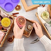 Vista 4 de Sakolla Moldes de jabón de silicona redondos de 4 onzas, moldes de jabón cilíndricos de 3.15 pulgadas para jabón de lufa, bombas de baño