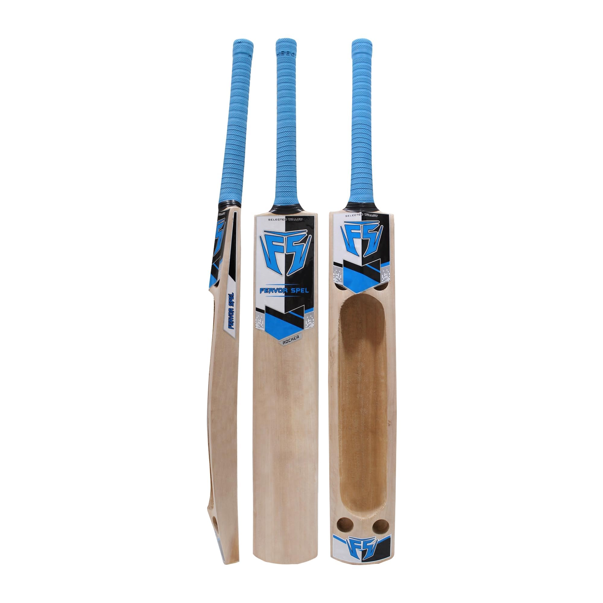 FS Gully 1.0 Scoop Kashmir Willow Cricket Bat for Tennis Ball | Lightweight Bat with Thick Edges | Ideal for Gully Cricket, Practice & Training (Size Harrow | Bat Length 32.75 in | Single Blade)-image-3