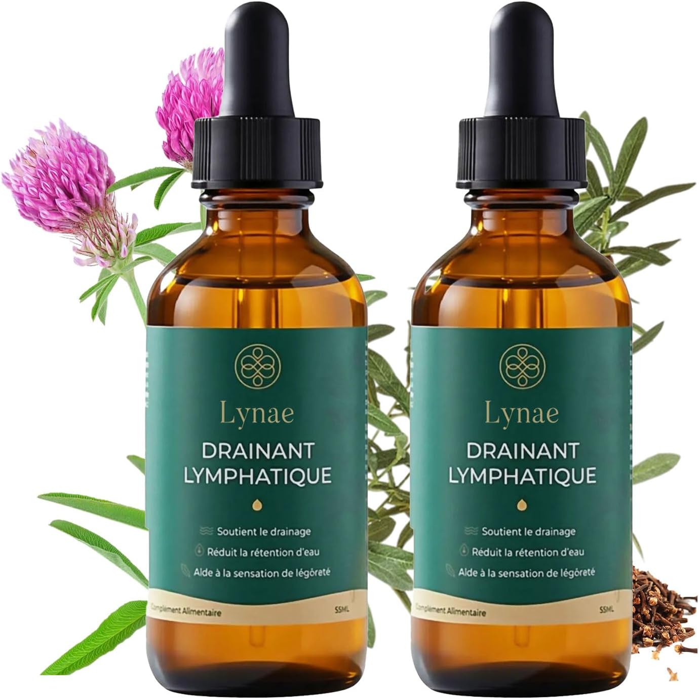 Lynae Drainant Lymphatique,Drainage Lymphatique Corps Complet Goutte - 59ml
