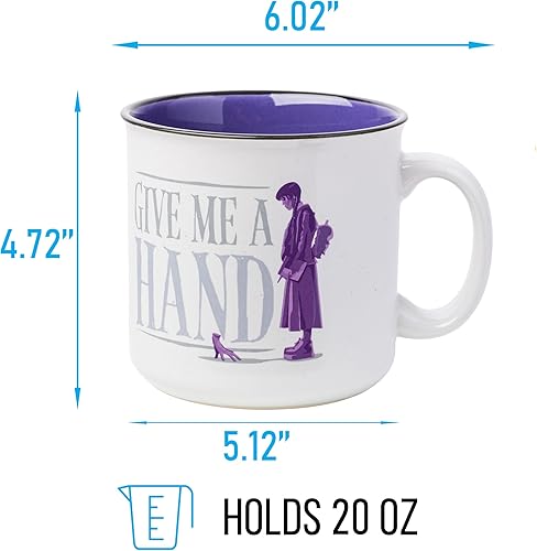 Miniatura 2 de Silver Buffalo Wednesday Addams Give Me a Hand - Taza de cerámica para caravana, 20 onzas