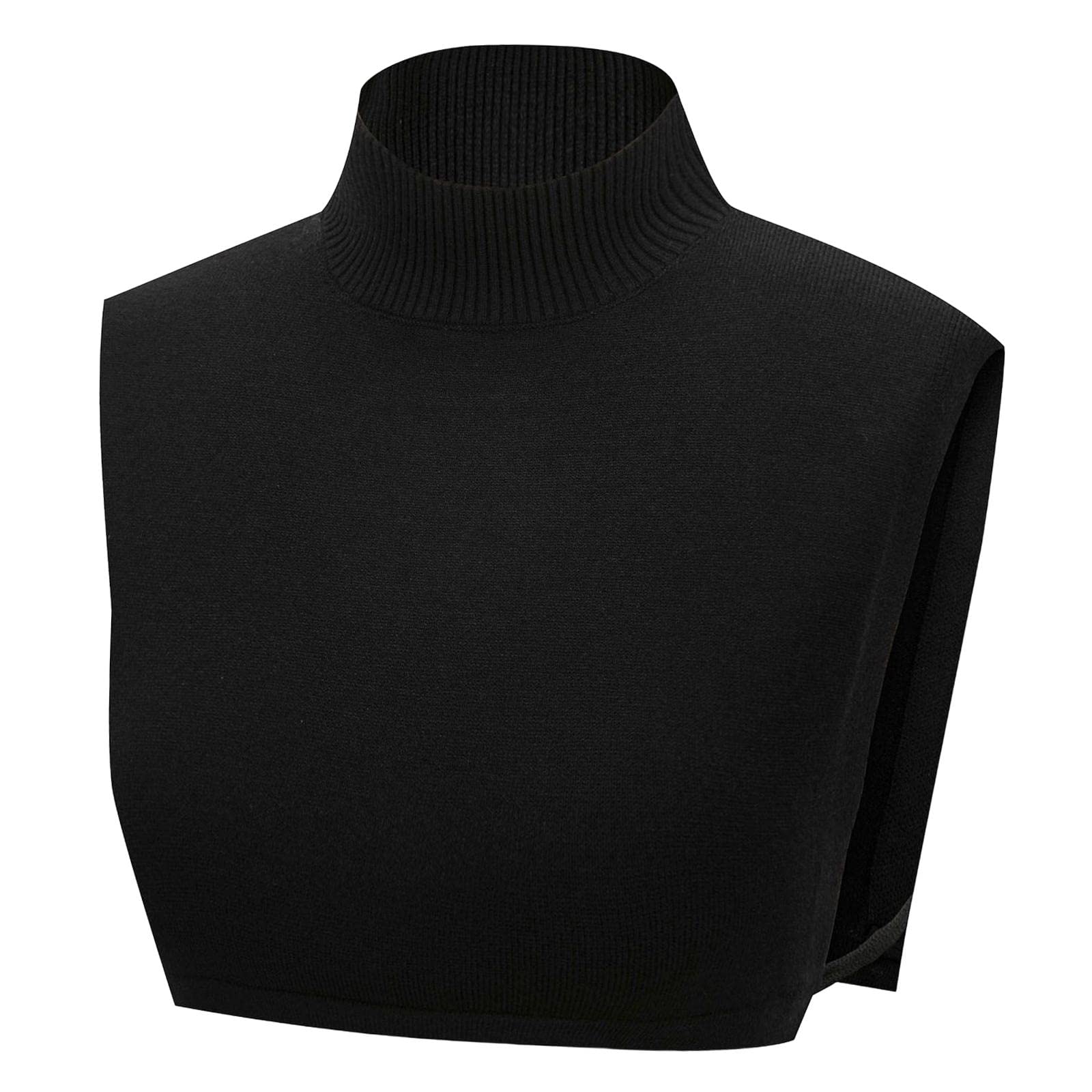 URJIX™ Fake Collar Turtleneck Removable Winter Soft High Neck for Blouse Shirt Black-image-34
