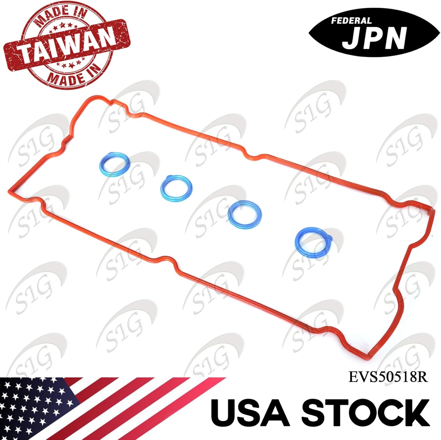 Engine Valve Cover Gasket Compatible with Chrysler & Dodge & Jeep Model PT Cruiser & Sebring & Stratus & Liberty & TJ & Wrangler with Engine Base 2.4L L4 2429cc (Rep# VS50518R, 151057701) - EVS50518R