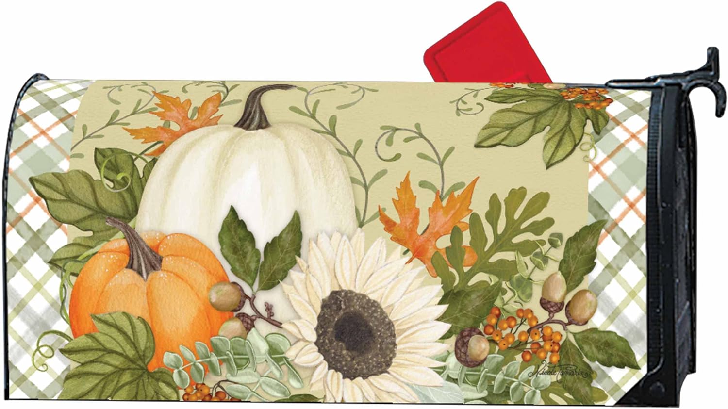 Studio M MailWraps Farmhouse Fall, The Original Magnetic Decorative Mailbox Cover, Made in USA, Superior Weather Durability, Standard Size fits 6.5W x 19L Inch Mailbox