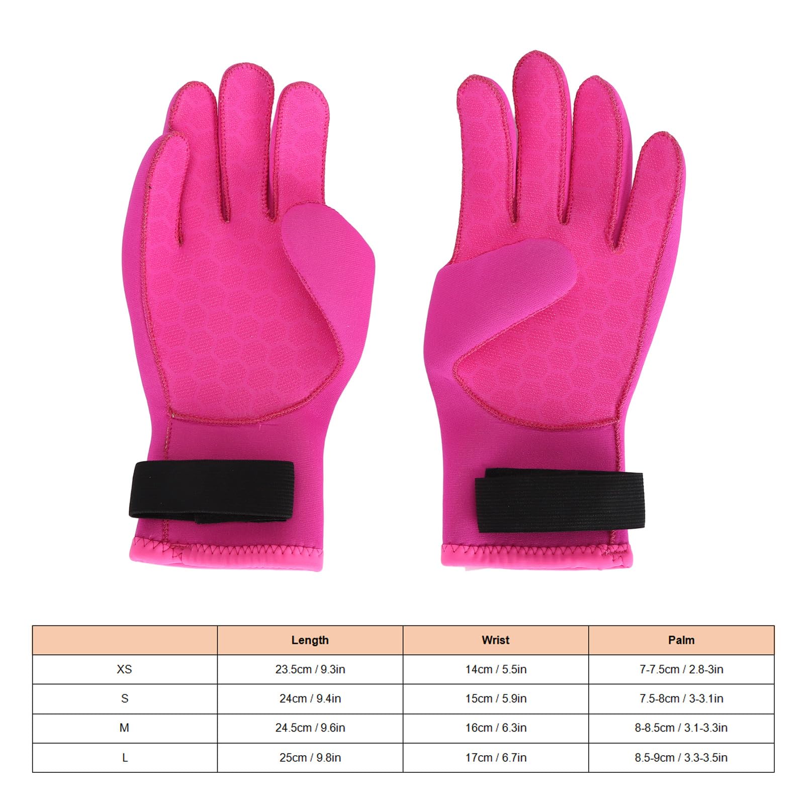 Yuecoom Water Gloves,3mm Thick Diving Thermal Gloves,Anti Slip Neoprene Gloves,Five Finger Dive Gloves,for Swimming, Diving,Fishing,Surfing,Red(XS Code)