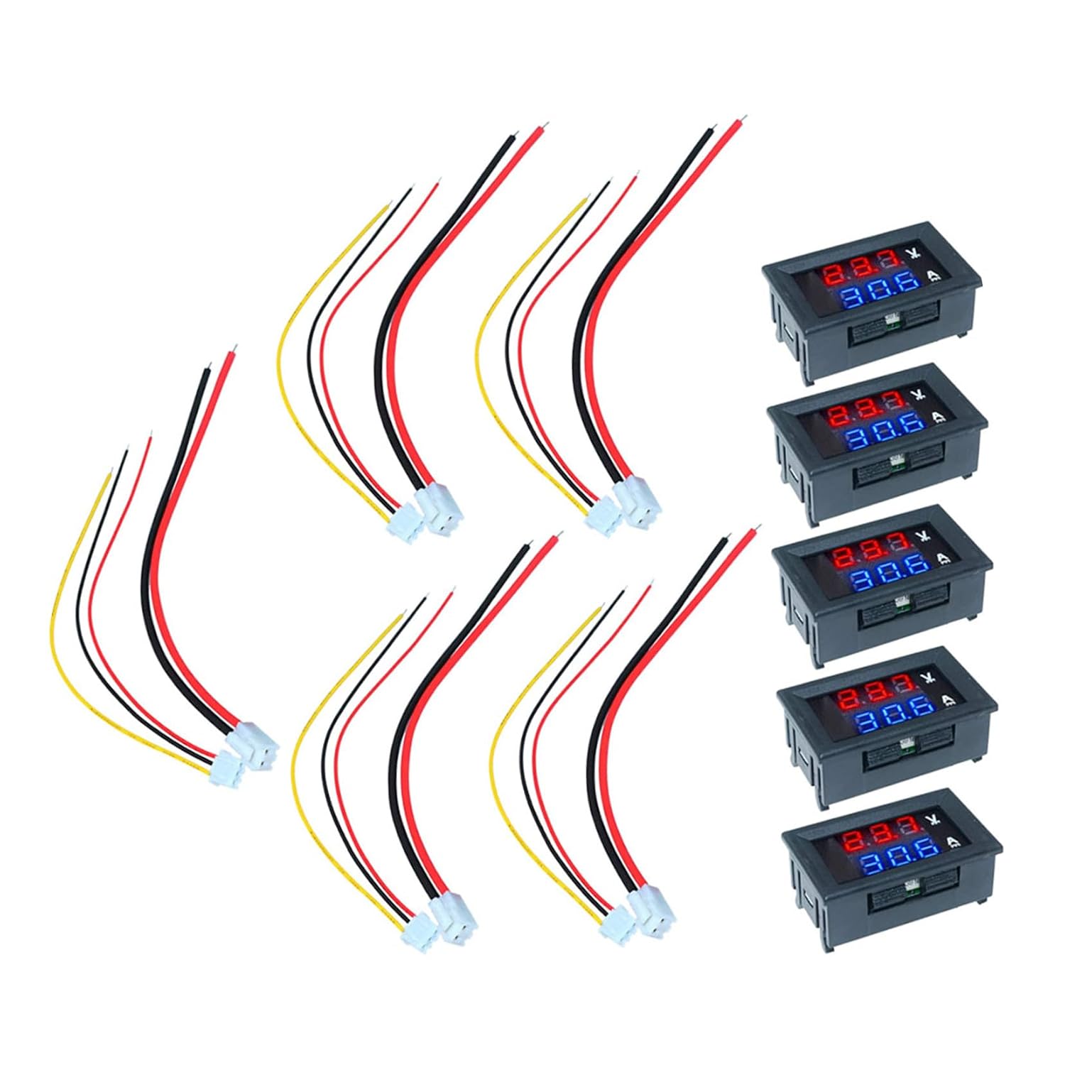 Zerodeko 5pcs Dc Car Digital Voltmeter Multimeter Digital Amp Volt Gauge Tester