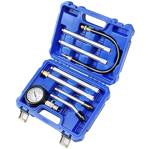 Probador de compresión de cilindro, 8 piezas de medidor de presión de motor pequeño, kit de herramientas de diagnóstico para pruebas de compresión