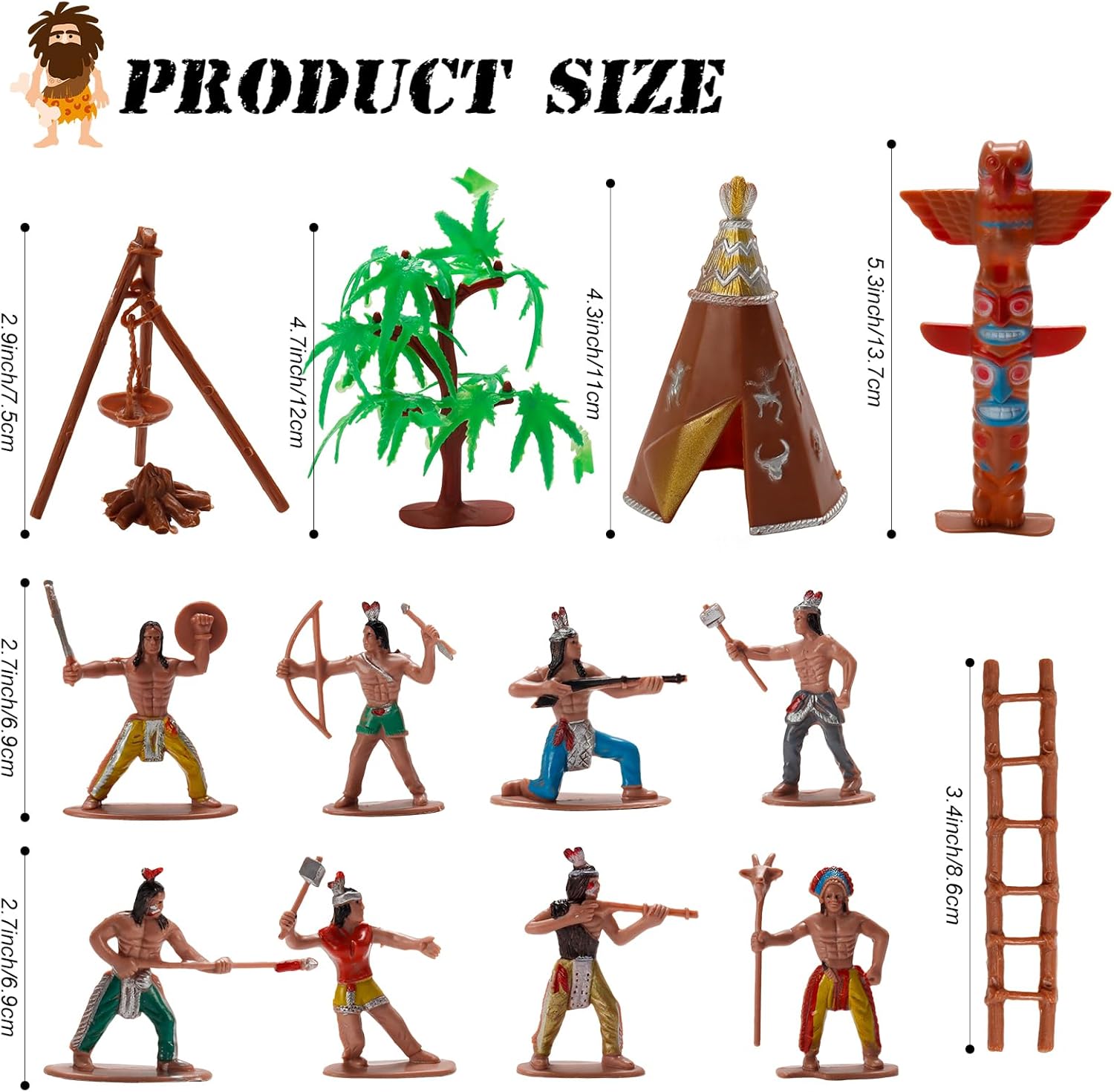 X Hot Popcorn 23 Pcs Miniature Indians Figurines Plastic Indians Action Figurines Diorama Supplies for Scene Decoration Birthday Present