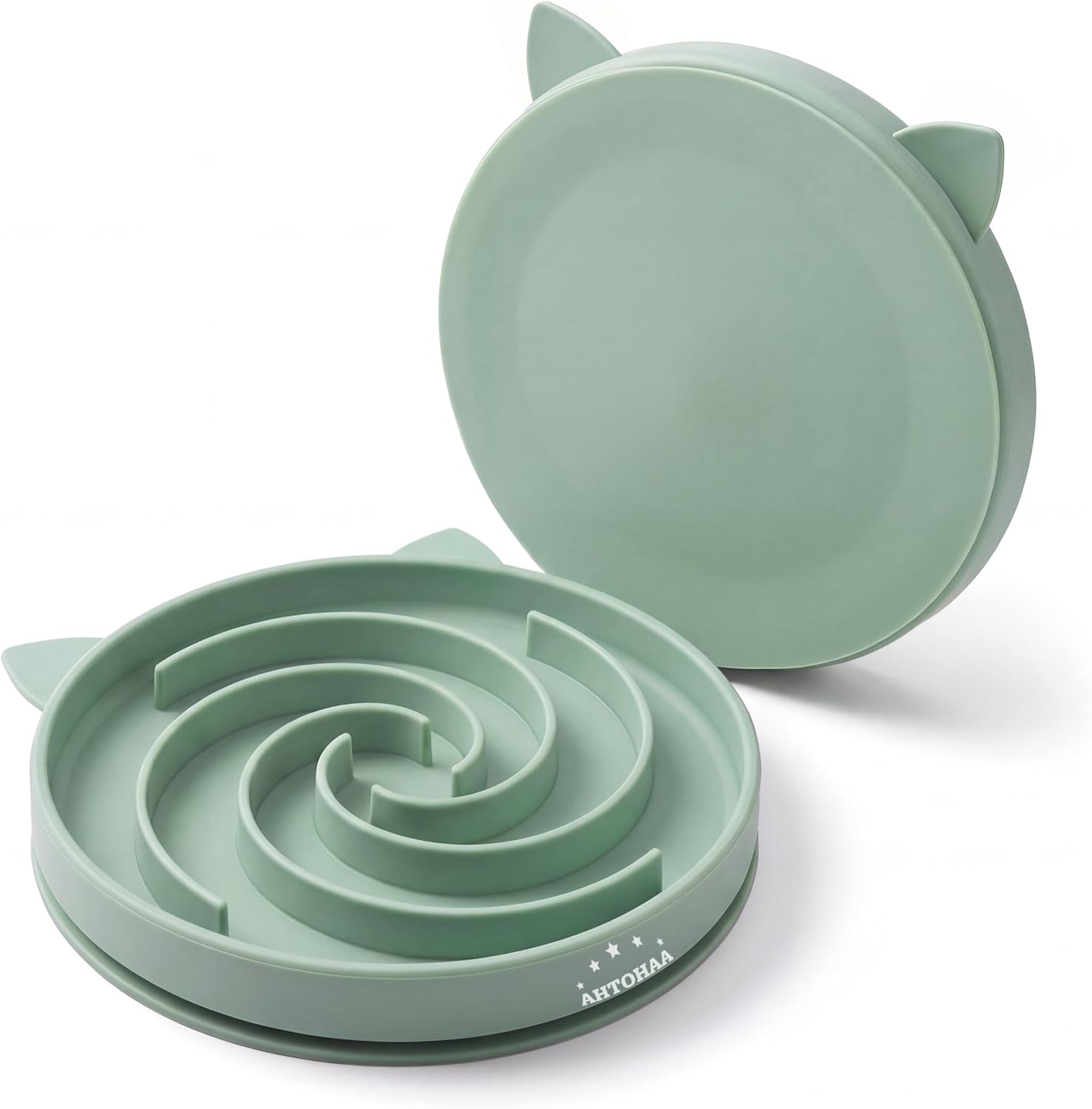 Slow Feeder Cat Bowl, Silicone Maze Design with Suction Base