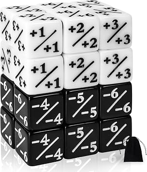 Pack of 24 Dice Counters MTG D6 Token Magic Dice Loyalty Counter Dice for MTG CCG Card Game Accessories with Storage Bags
