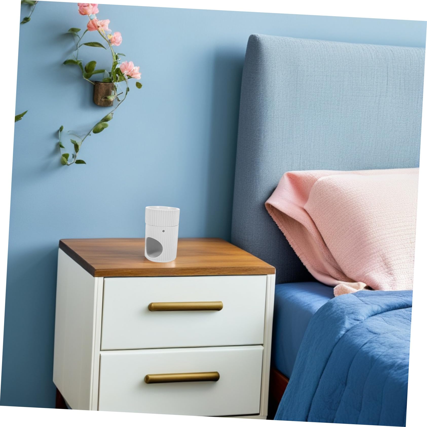 Anneome Keramik Aromatherapie Duftlampe Wachs Schmelzbehälter Duft Diffusor mit Gestreiftem Design Vielseitiger Raumduftspender für Ätherische Öle Teelicht Halter für Zuhause und Büro