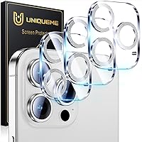 Vista 8 de UniqueMe para Paquete de 3 Protectores de Lente de Cámara para iPhone 15 Pro/iPhone 15 Pro Max, [Protección contra Caídas] [Compatible con Fundas]
