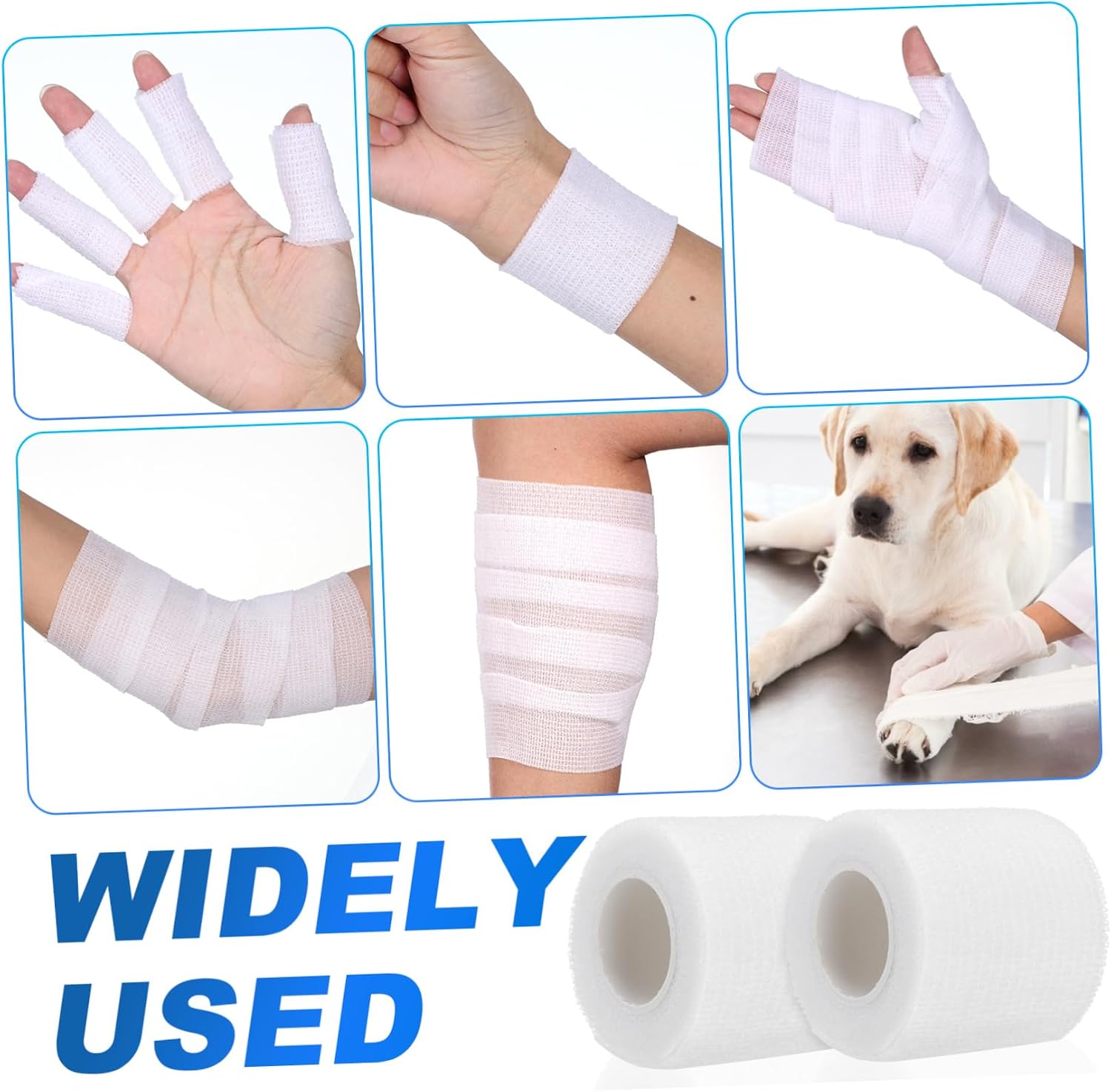 12rolls Elastic Wrap Bandages Self Adhesive Sports Tape Wrist Tape Baseball Tattoo Grip Multi-use Bandage