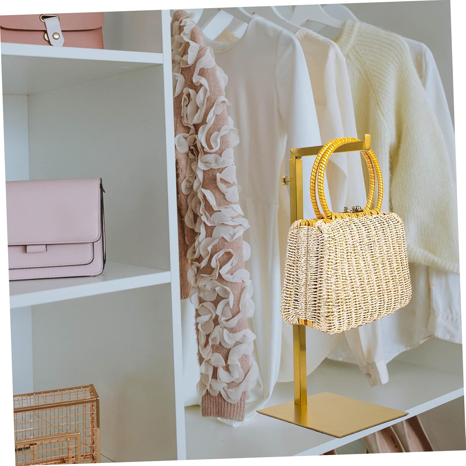 PRETYZOOM Shop Hanging Rack Organizer Multi Functional Purse Hanger for Bags Ties Belts and Accessories Lightweight Space Saving Design for Home Retail Use