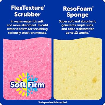 Scrub Mommy Kitchen Sponges (6) + Daddy Caddy Sponge Holder - Scratch-Free Cleaning Sponges for Dishes & Dish Scrub for Multipurpose Cleaning - BPA Free Polymer Foam - Stain & Odor Resistant (7 Count)