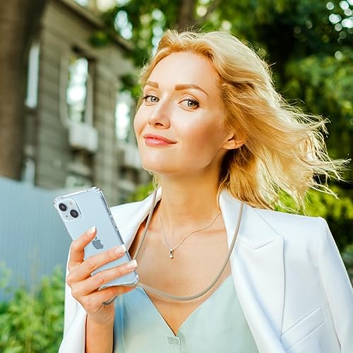 Miniatura 7 de ZTOFERA Compatible con iPhone 15, funda transparente con cordón ajustable, TPU suave y delgada, a prueba de golpes, funda protectora cruzada para