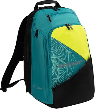 Dunlop Sports Performance Tennis Bag, Black/Yellow/Teal - Backpack | Backpack