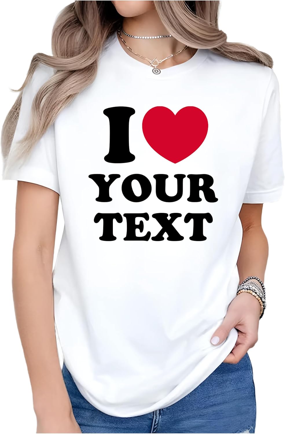I Heart Shirt with Custom Text, Photo I Heart Custom Shirt Custom Girlfriend Boyfriend Shirt Gift for Women Men Couple