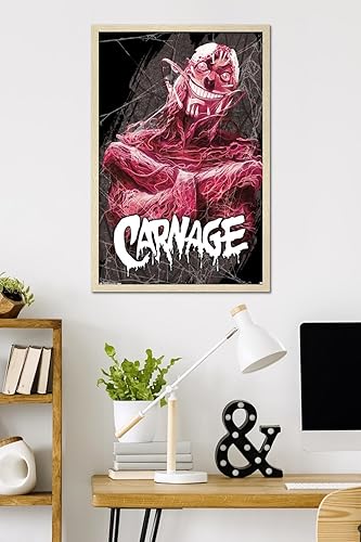 Miniatura 80 de Trends International Marvel Comics Carnage - Insane Wall Poster, 22.4L x 14.7W, Barnwood Framed Version Versión enmarcada Barnwood