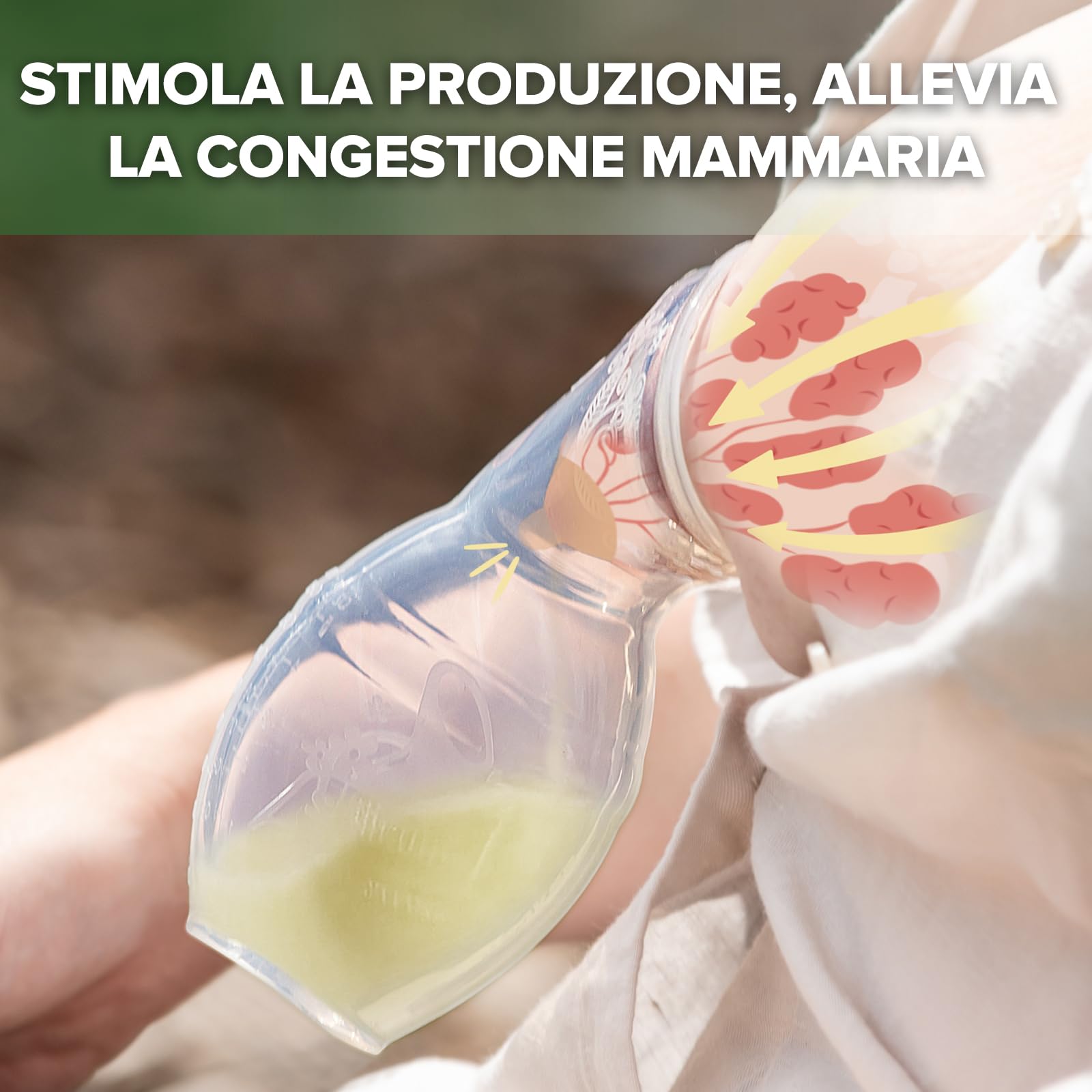 haakaa 100 ML Tiralatte Manuale, Trasparente Tiralatte in Silicone, Aspirazione Manuale per Risparmiare Latte, Sano e Innocuo