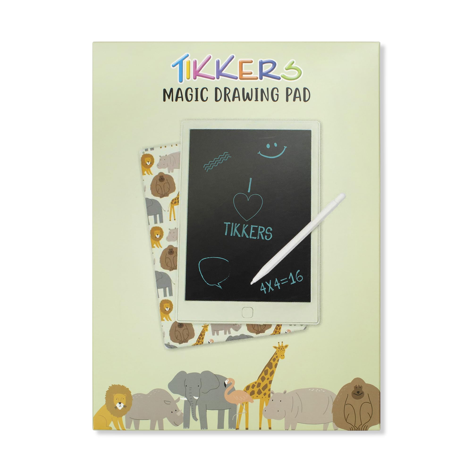 Tikkers Safari Doodle Pad – Löschbares Zeichentablett Für Kinder, Mit Stift & Safari-Motiv