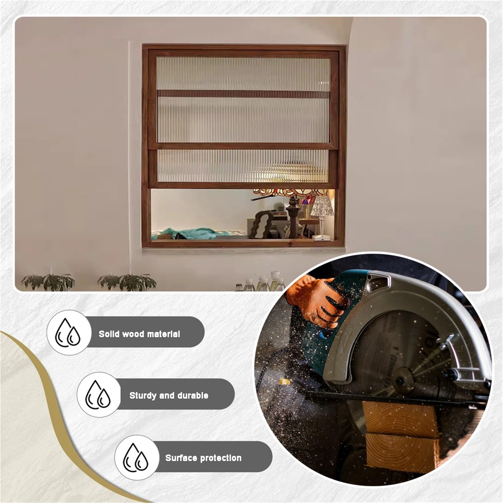 Puerta corredera de madera maciza con rejilla templada con montaje en F, ideal para tiendas y tiendas de conveniencia, exhibición de té con leche, 90 x 110 cm, solución duradera y elegante para