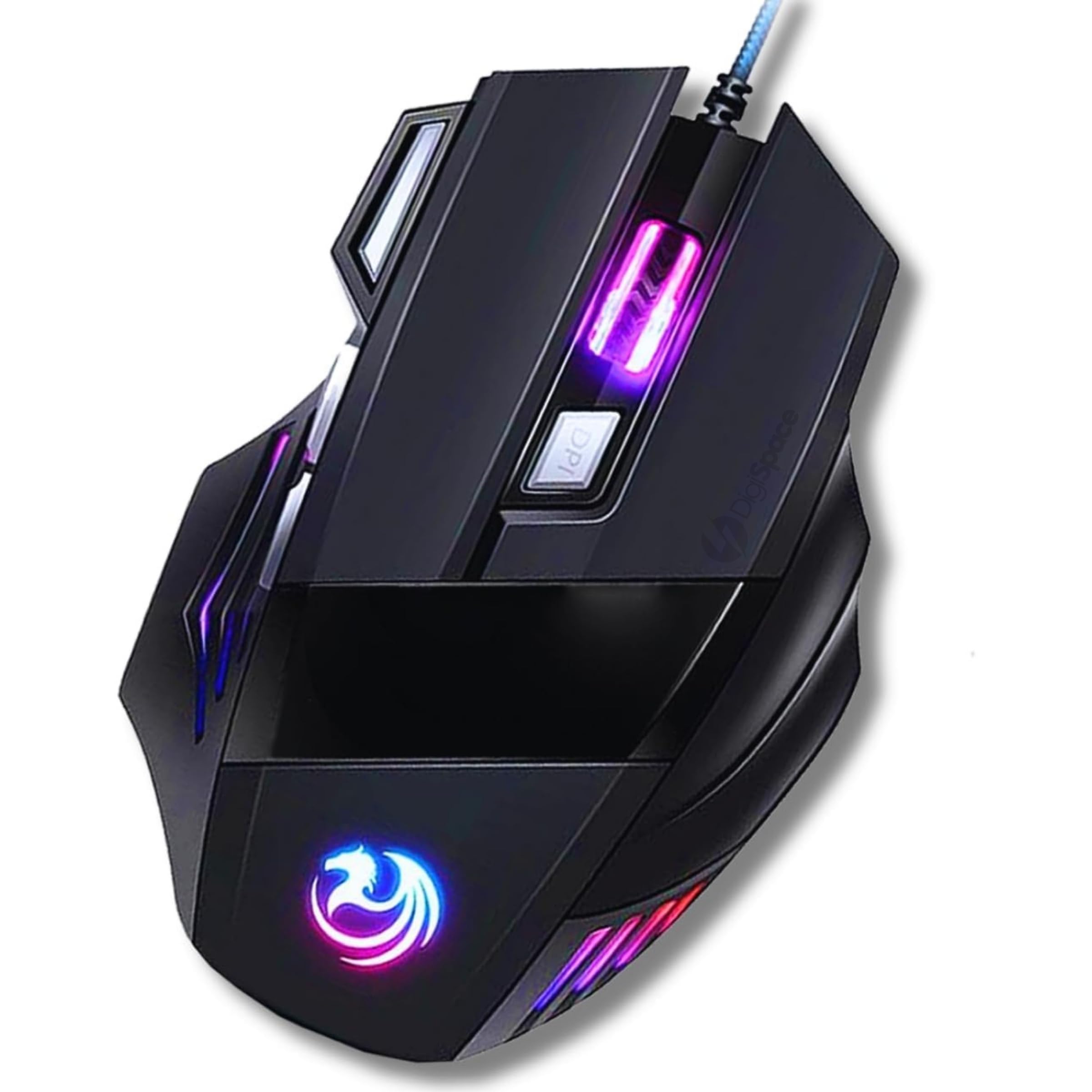 Mouse Gamer 6000 DPI Ajustável • 7 botões LED RGB • MTS • Alta Precisão e Velocidade • Clique Duplo • Cabo Reforçado Super Rápido Ergonômico Premium Jogos Trabalho Estudos