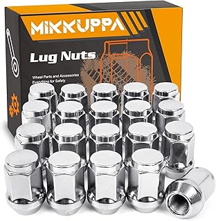 MIKKUPPA 20PCS M12x1.5 Lug Nuts - Replacement for 2001-2022 Ford Escape, 2000-2018 Ford Focus, 2006-2020 Ford Fusion, 2009-2021 Chevy Cruze, Chrome Closed End Solid Wheel Lug Nut