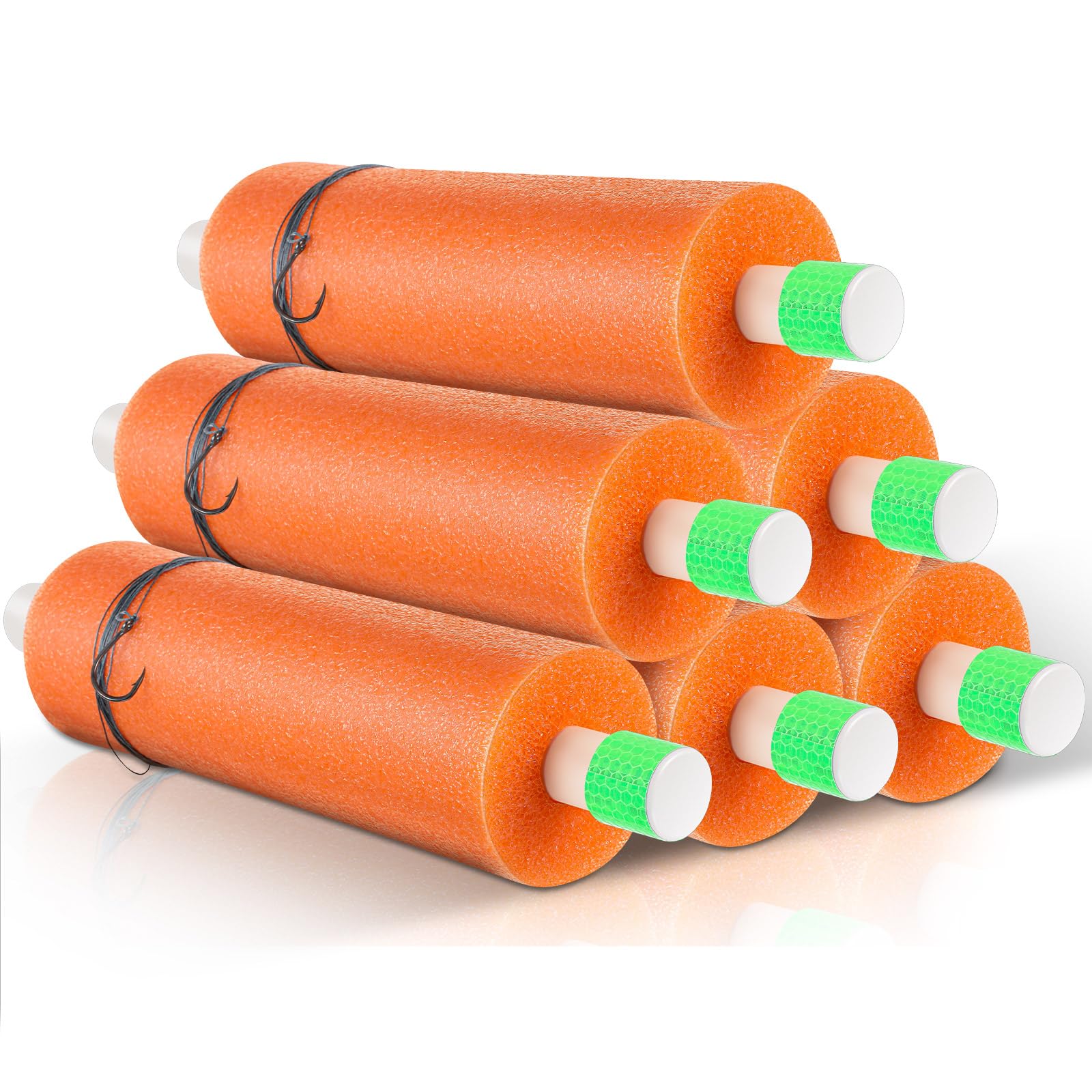 Threehoney 6 Set Catfish Noodle Jugs 13.4 Inch Fishing Jugs Fishing Noodles Catfish Lines Rig Tackle (Orange)