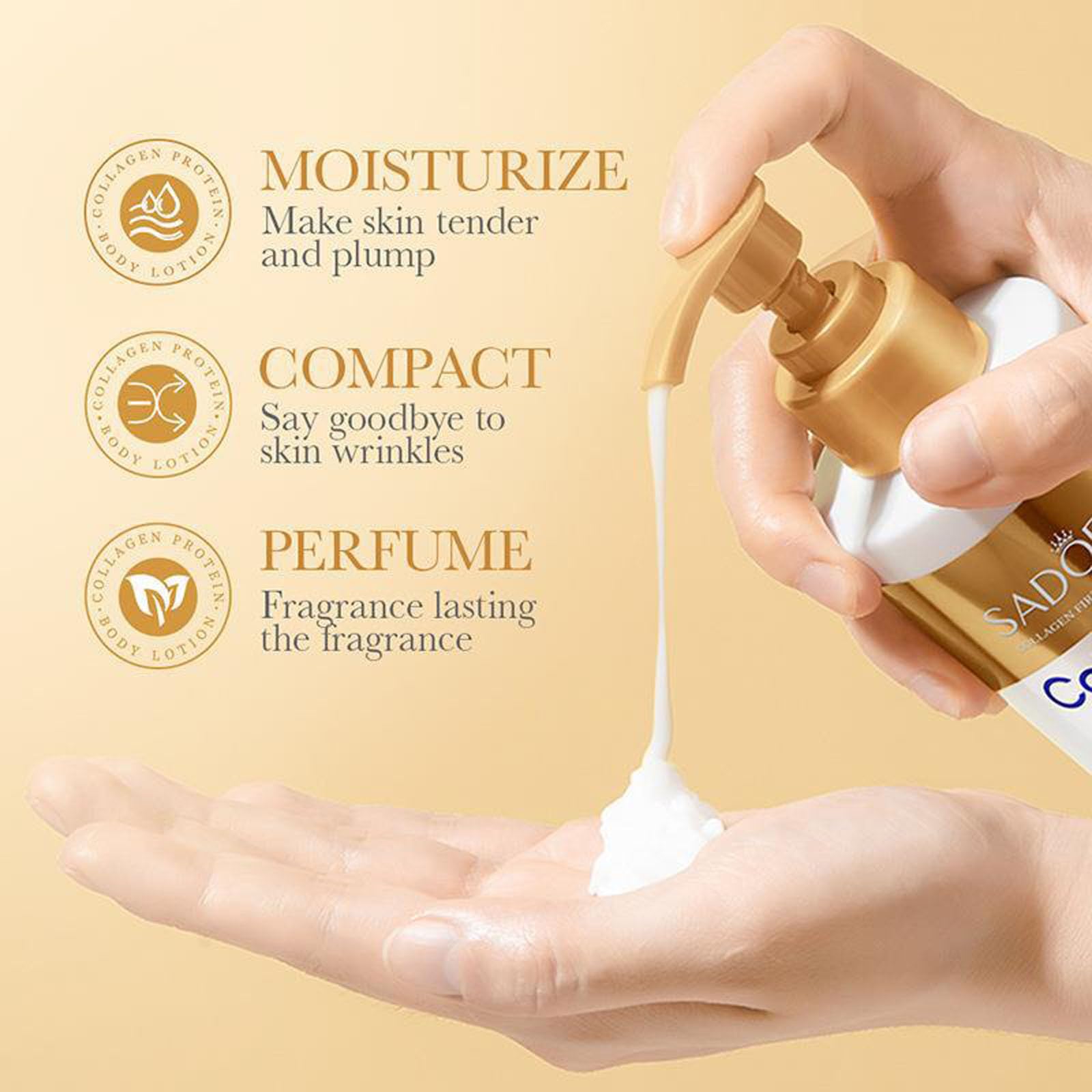 Liftaria Collagen balsam do ciała, ujędrniający balsam do ciała dla kobiet, nawilżający, przeciwzmarszczkowy, kolagenowy, redukuje drobne linie, krem do ciała przeciw zmarszczkom i suchości, 300 ml (2