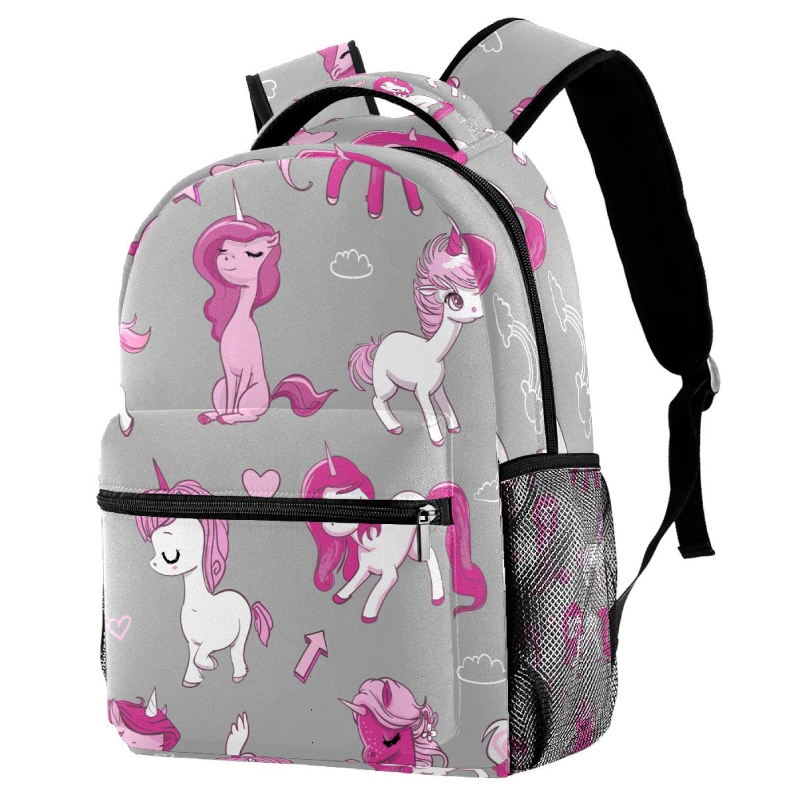 Sac à dos rose licornes avec porte-bouteille pour éviter les fuites dans les affaires scolaires