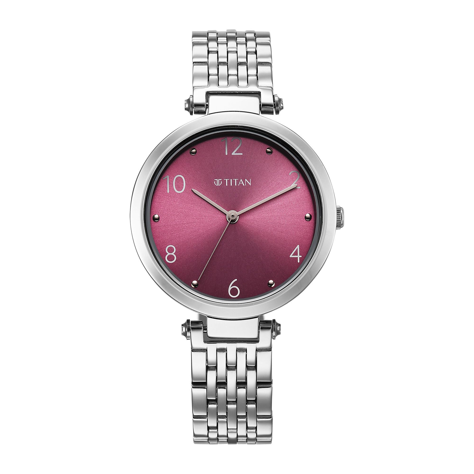 titan Workwear Quartz Analog Purple Dial Silver Colour Metal Strap Watch for Women-picture-23