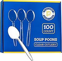 Vista 11 de Plasticpro Cubiertos desechables de plástico transparente, utensilios desechables pesados, 100 unidades (tenedores)