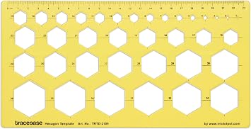 Traceease Geometric Drafting Hexagon Template Drawing Stencil, Designing Template Measuring Ruler