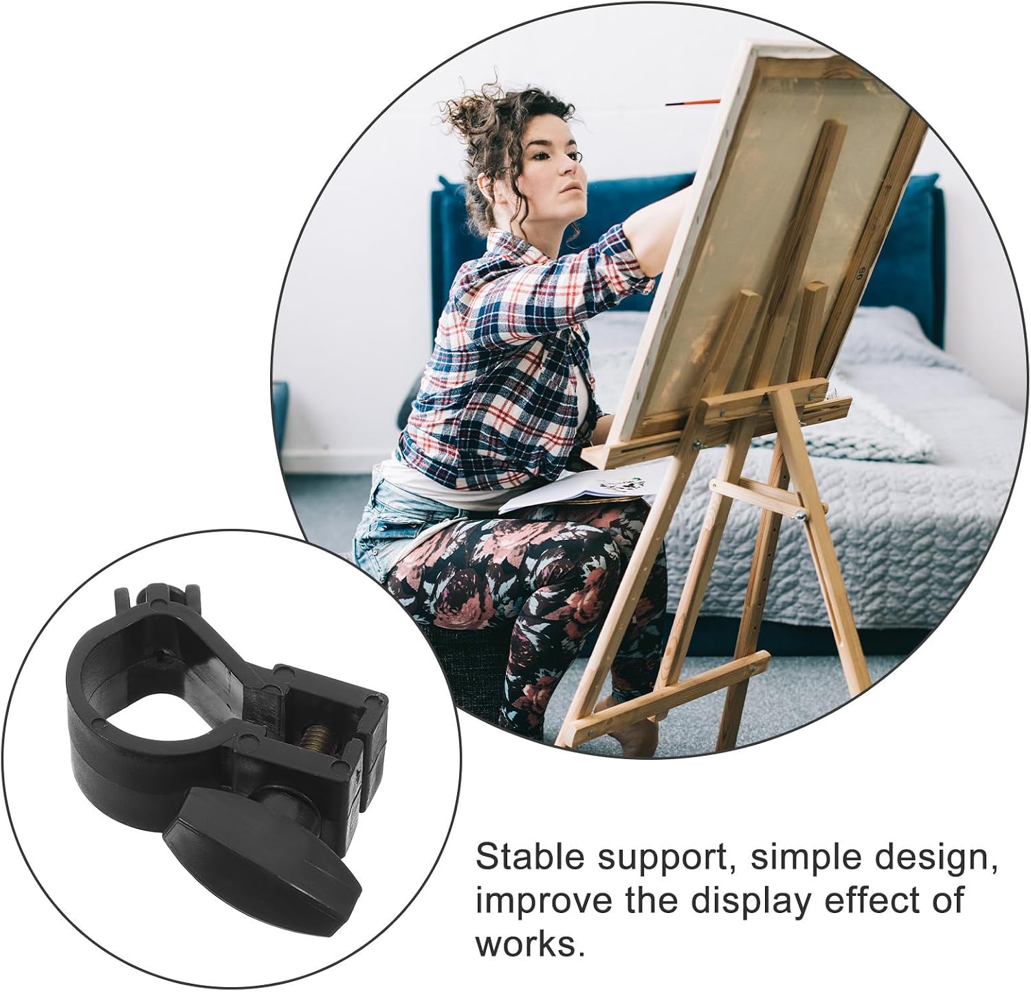 4pcs Compact Plastic Easel Accessory Set Quick Install Painting Stand Parts with Frame Bolts for Metal Easels General Tray Repair Kit for Artists