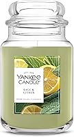 Yankee Candle Sage & Citrus Large Jar Scented Candle, 22oz - 150 Hour Burn Time, Refreshing Relaxation Fragrance, Perfect Gift